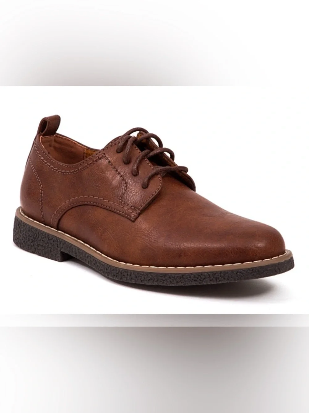 Deer Stags Boys' Zander Lace-up Dress Comfort Oxford Brown Dark Brown Sz 3 kids